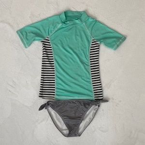 EUC Girls Cat&Jack/Crazy8 swim mix-up (S6/6x) rashguard and M(7-8) bikini